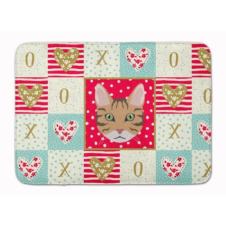 Carolines Treasures 19 x 27 in. California Spangled Cat Love Machine Washable Memory Foam Mat CK5098RUG